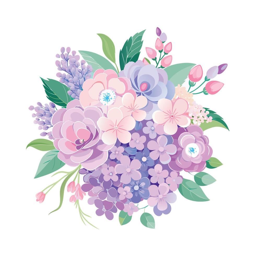 Beautiful Flowers Watercolor Florals Illustration vector