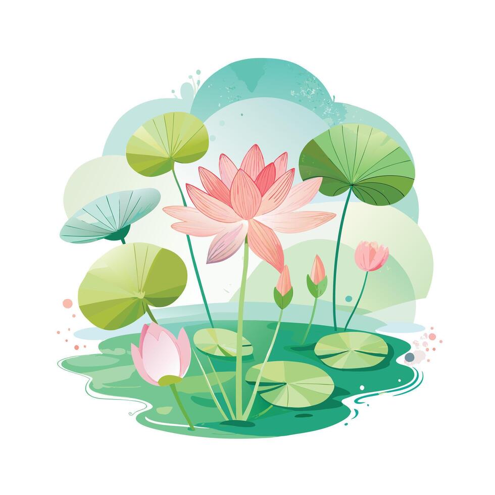 Beautiful Flowers Watercolor Florals Illustration vector