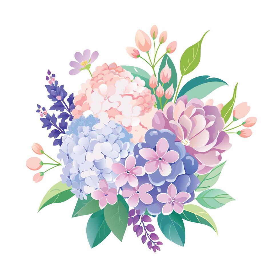 Beautiful Flowers Watercolor Florals Illustration vector