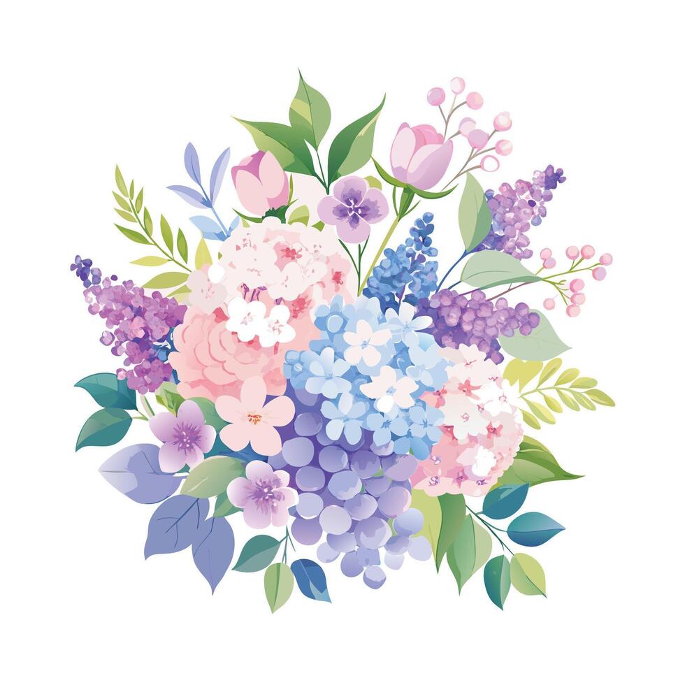 Beautiful Flowers Watercolor Florals Illustration vector