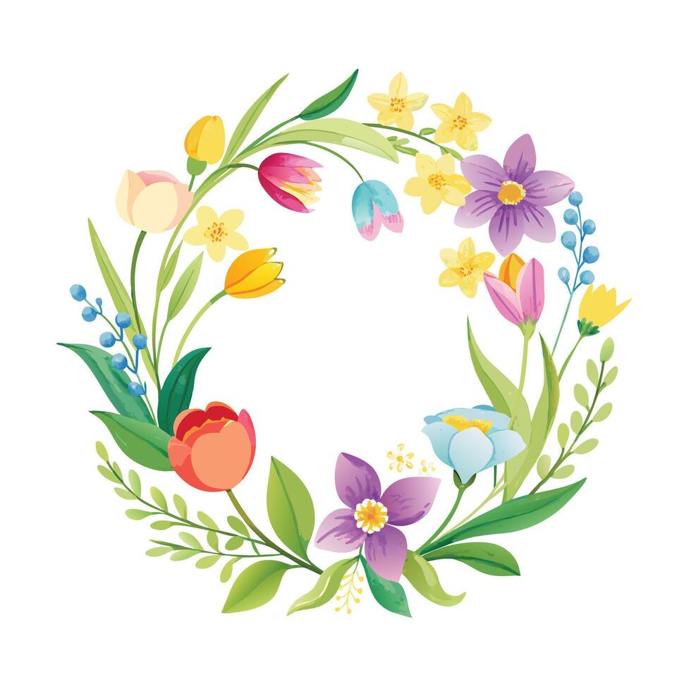 Beautiful Flowers Watercolor Florals Illustration vector