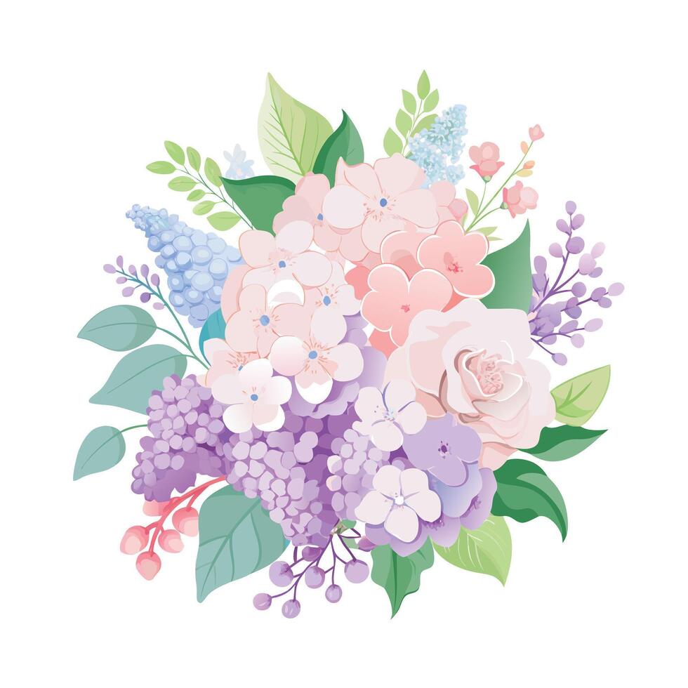 Beautiful Flowers Watercolor Florals Illustration vector