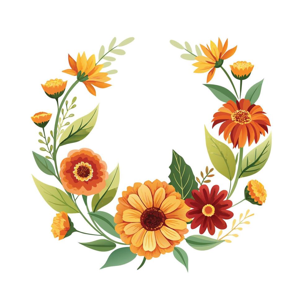 Beautiful Flowers Watercolor Florals Illustration vector