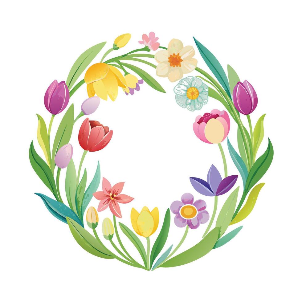 Beautiful Flowers Watercolor Florals Illustration vector