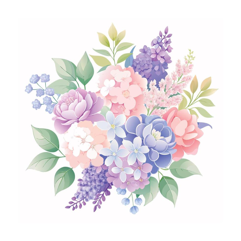 Beautiful Flowers Watercolor Florals Illustration vector