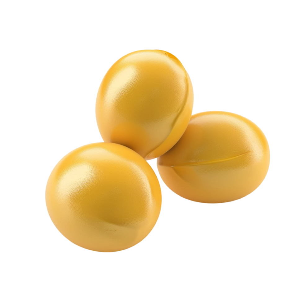 Three Golden Eggs On a Transparent Background. png