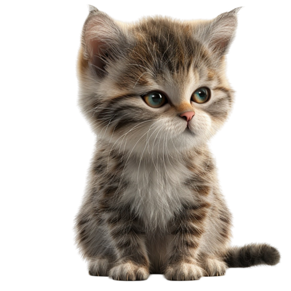 Kitten Sitting On The Floor, With Transparent Background png