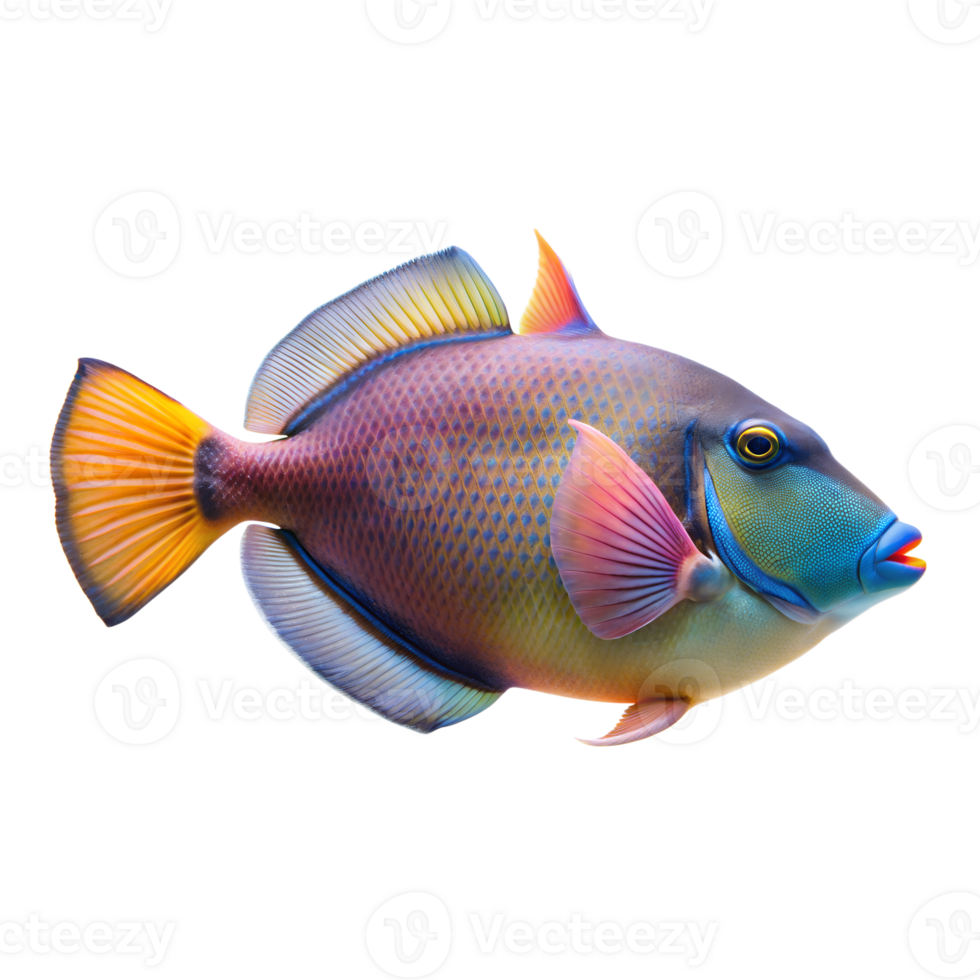 Pinktail Triggerfish isolated on a transparent background png