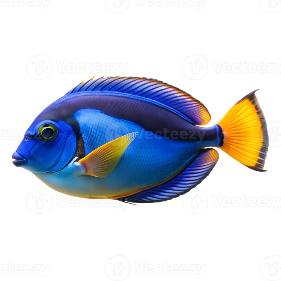 Regal Tang isolated on a transparent background png