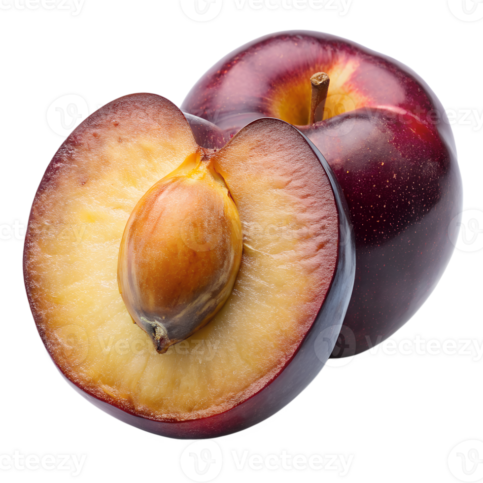 Half of the plum isolated on background png