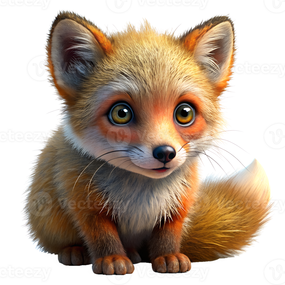 baby fox, soft brown eyes isolated on a transparent background png