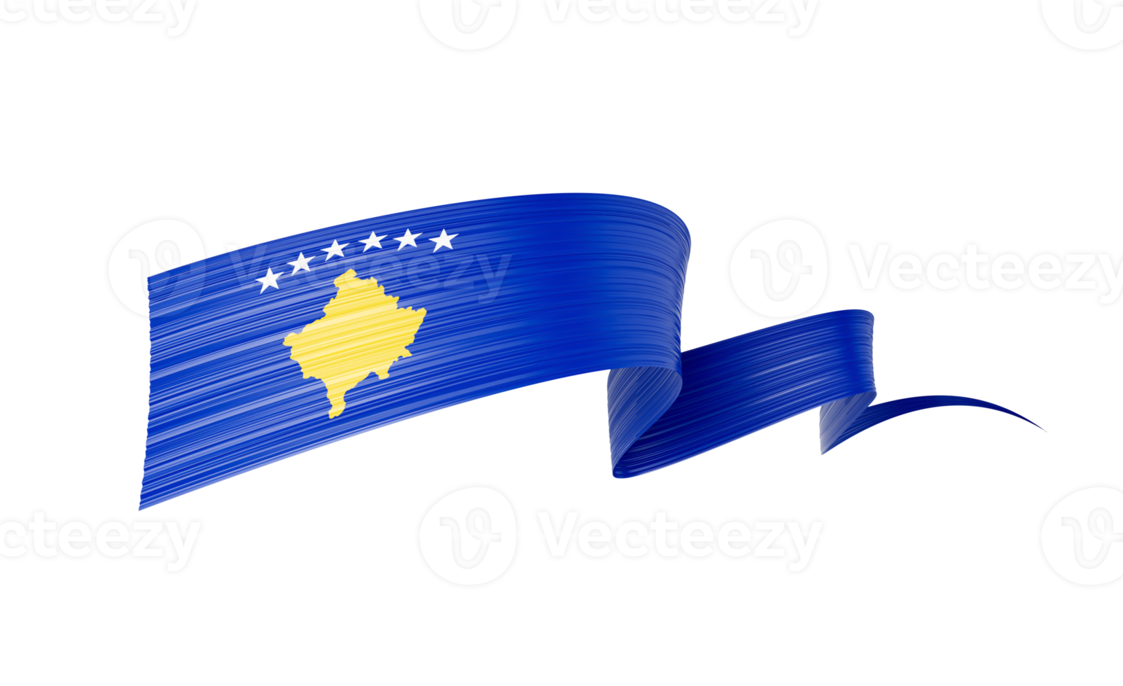 3d Flag Of Kosovo 3d Wavy Shiny Kosovo Ribbon Flag 3d Illustration png
