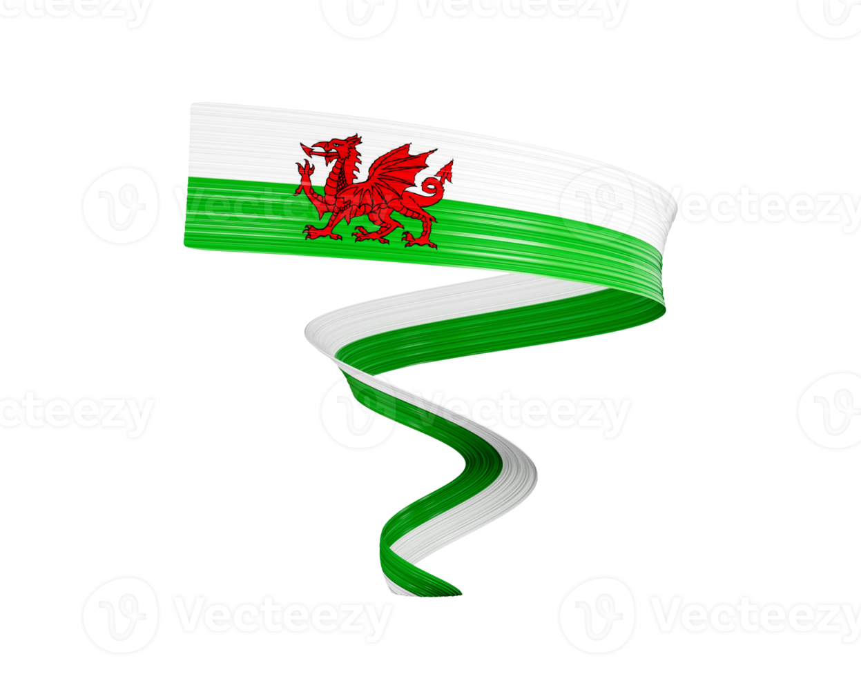 3d Flag of Wales 3d Spiral Glossy Ribbon Flag Of Wales 3d Illustration png