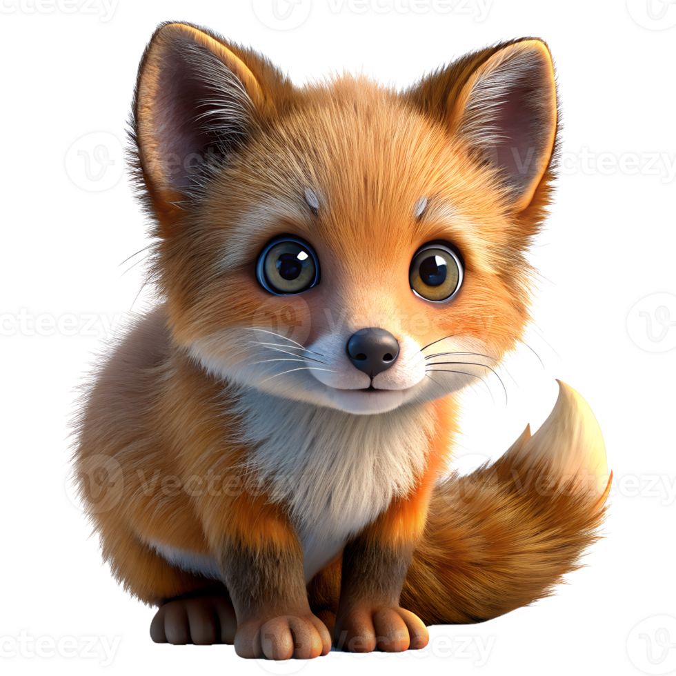 baby fox, soft brown eyes isolated on a transparent background png
