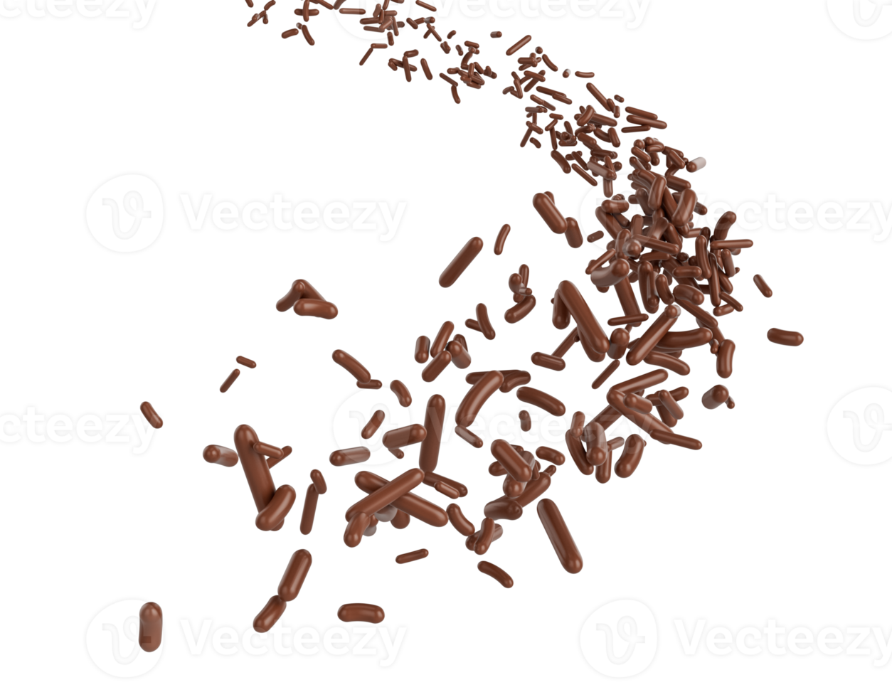 Chocolate Sprinkles For Cakes Or Meises Coming In The Air 3D Illustration png