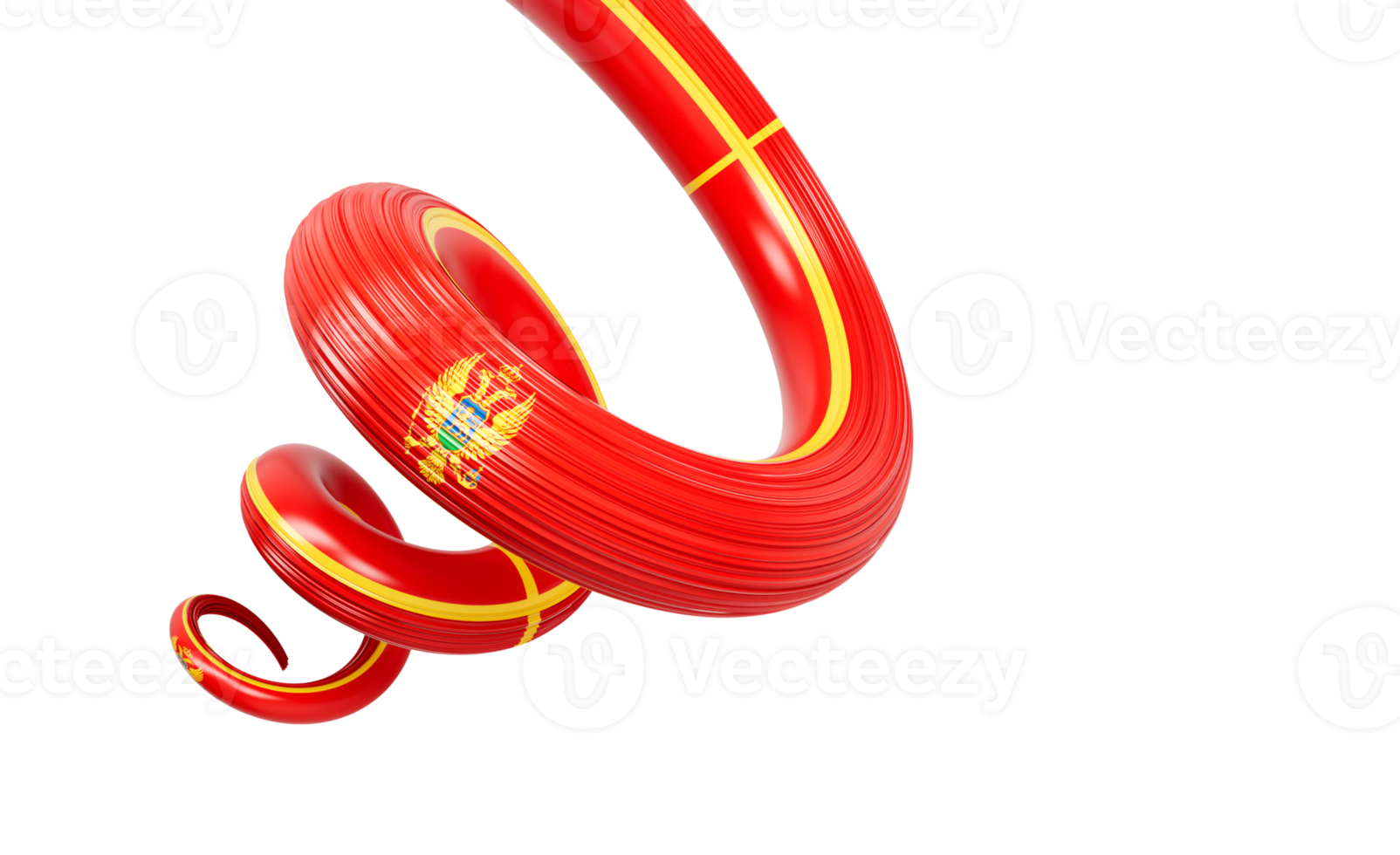 3d Flag of Montenegro 3d Spiral Glossy Ribbon Flag 3d Illustration png
