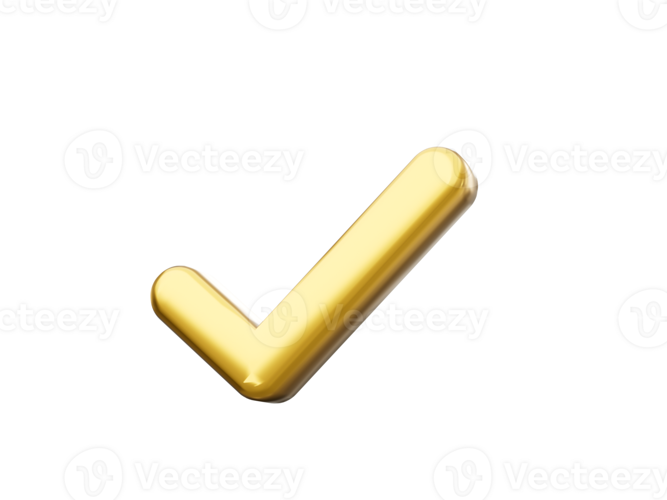 3d Golden Shiny Check Mark Symbol Icon 3d Illustration png