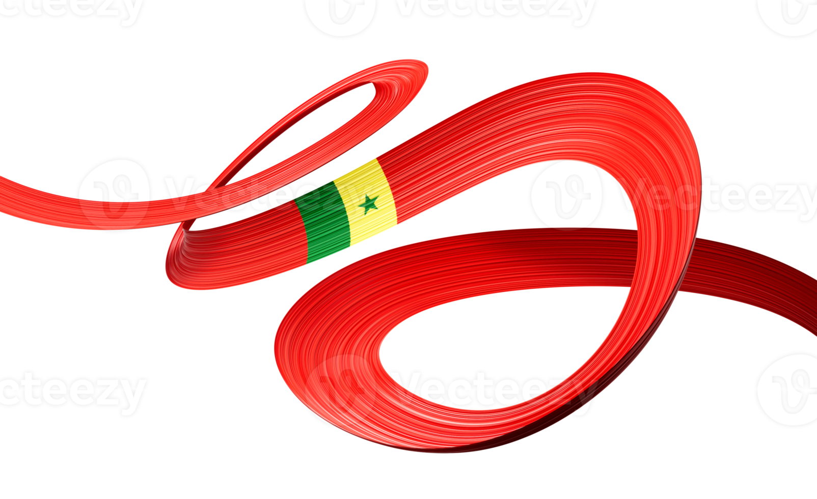 3d Flag Of Senegal 3d Wavy Shiny Senegal Ribbon Flag 3d Illustration png