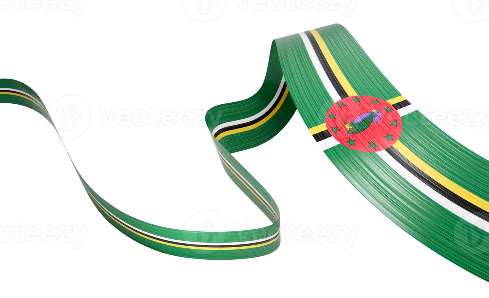 3d Flag Of Dominica 3d Shiny Waving Twisted Ribbon Flag 3d Illustration png
