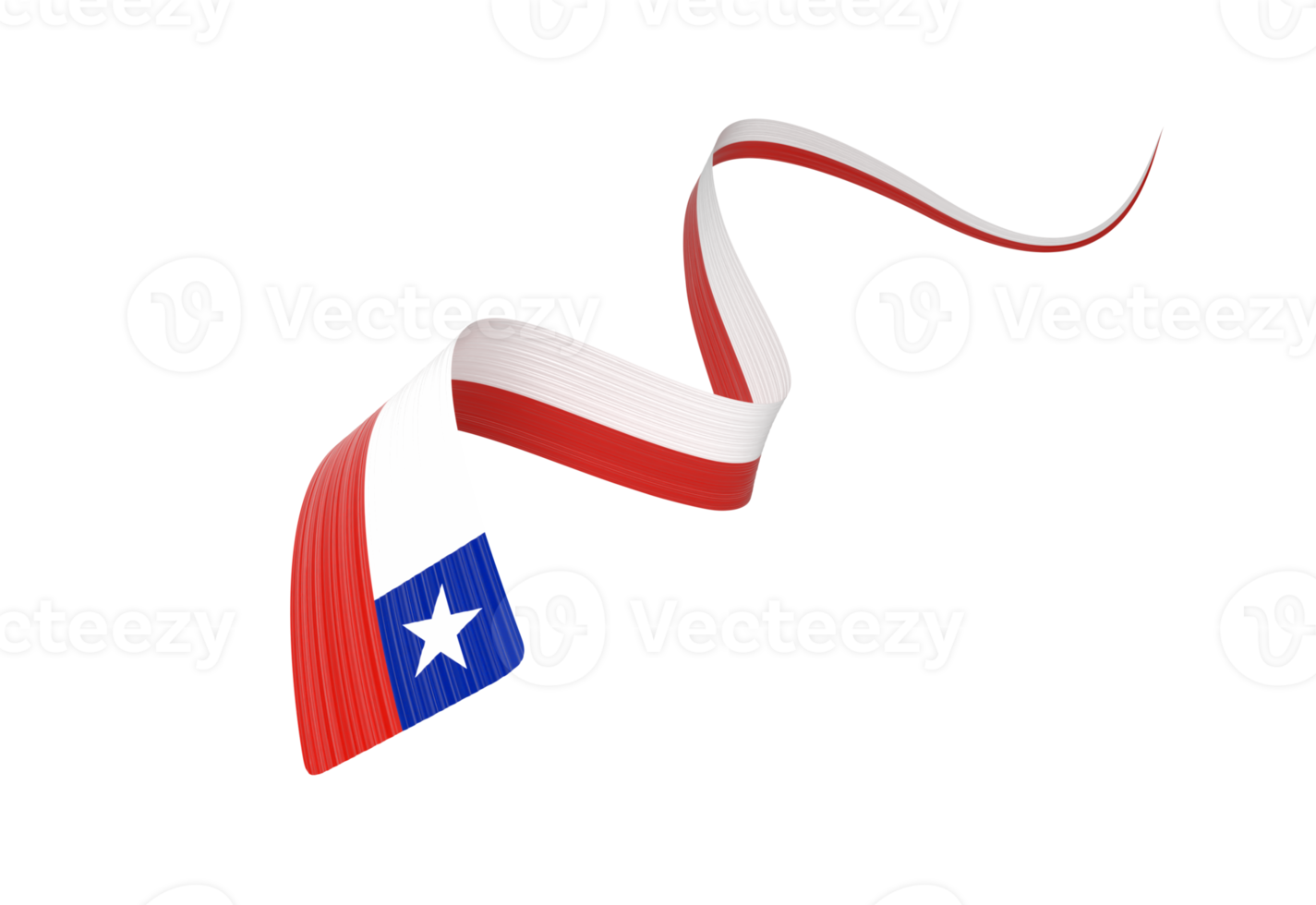 3d Flag Of Chile 3d Wavy Shiny Chile Ribbon Flag 3d Illustration png