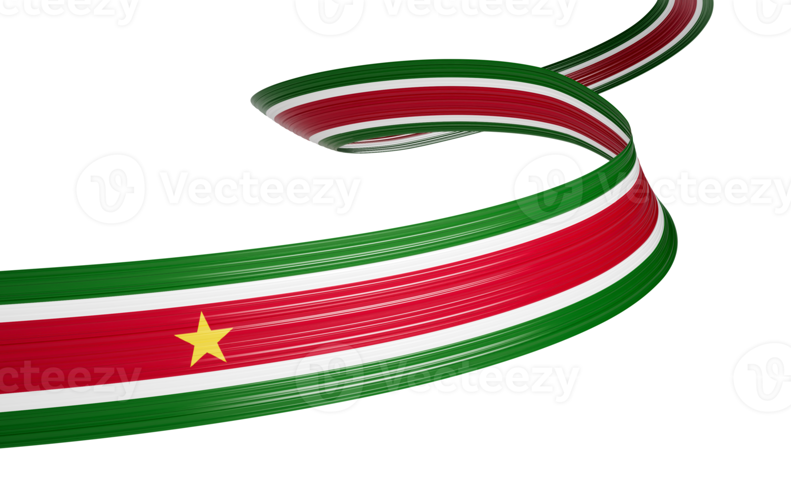 3d Flag Of Suriname 3d Shiny Waving Suriname Ribbon Flag 3d Illustration png