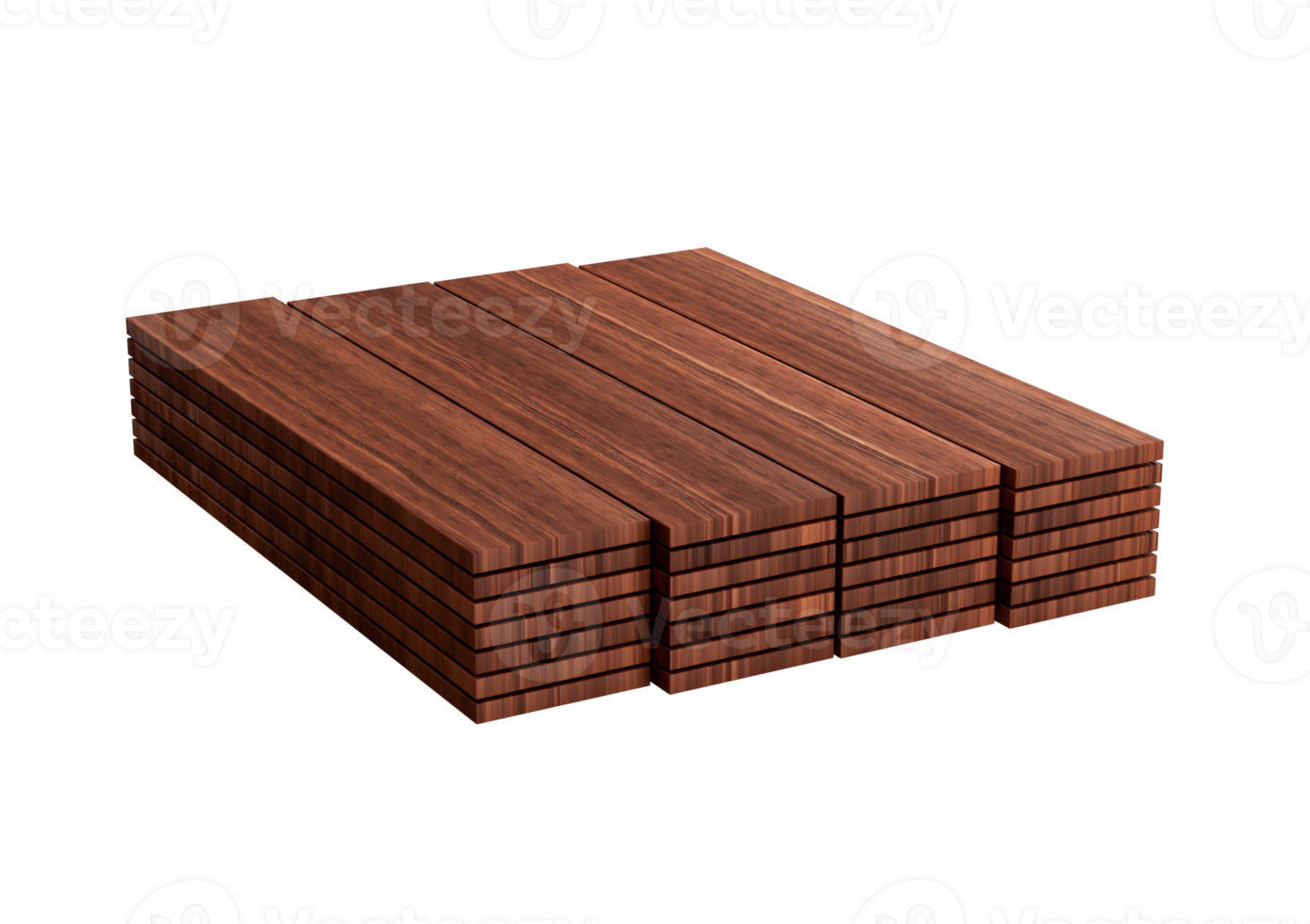 Stack Of High Quality Seamless Realistic Brown Wooden Planks 3D Illustration png