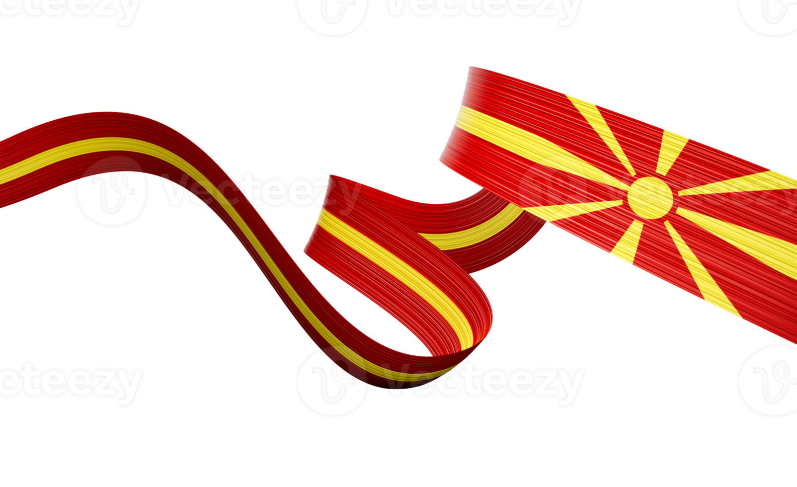 3d Flag Of North Macedonia 3d Wavy Shiny North Macedonia Ribbon 3d Illustration png