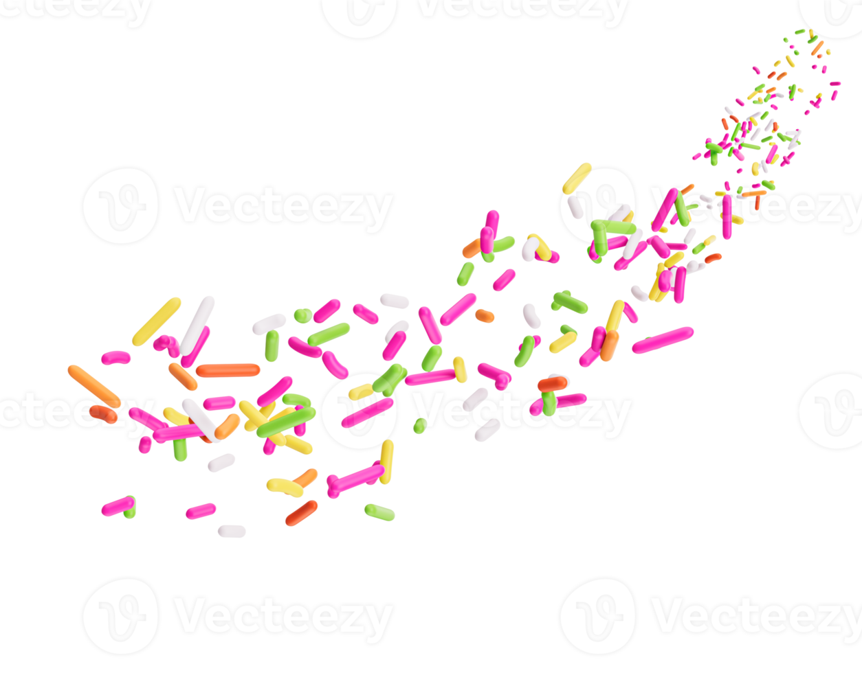 Colorful Sprinkles Or Meises For Cakes Flowing Coming In The Air 3D Illustration png
