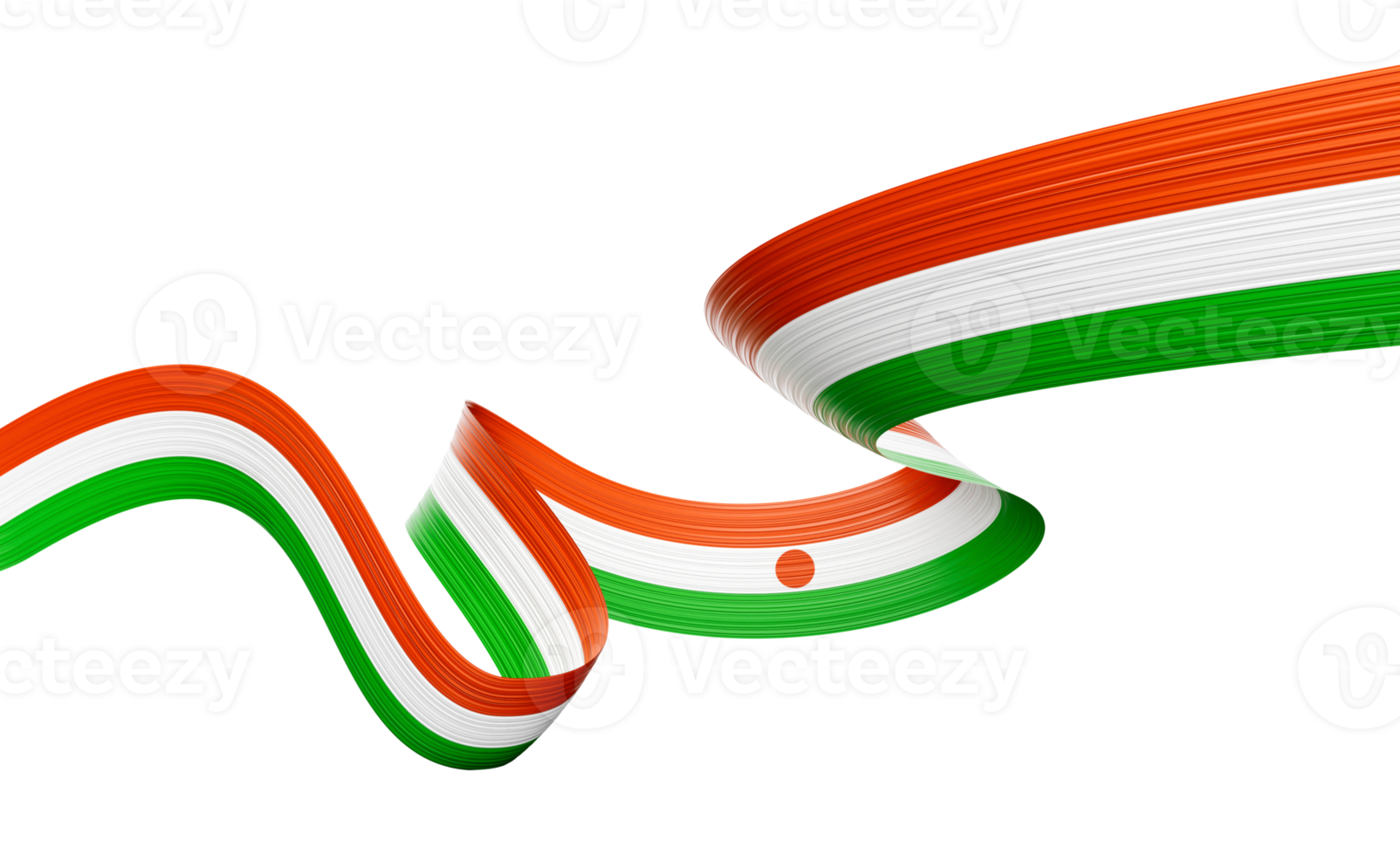 3d Flag Of Niger 3d Shiny Waving Niger Ribbon Flag 3d Illustration png