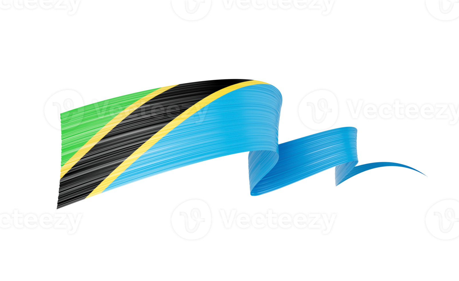 3d Flag Of Tanzania 3d Shiny Waving Tanzania Ribbon Flag 3d Illustration png
