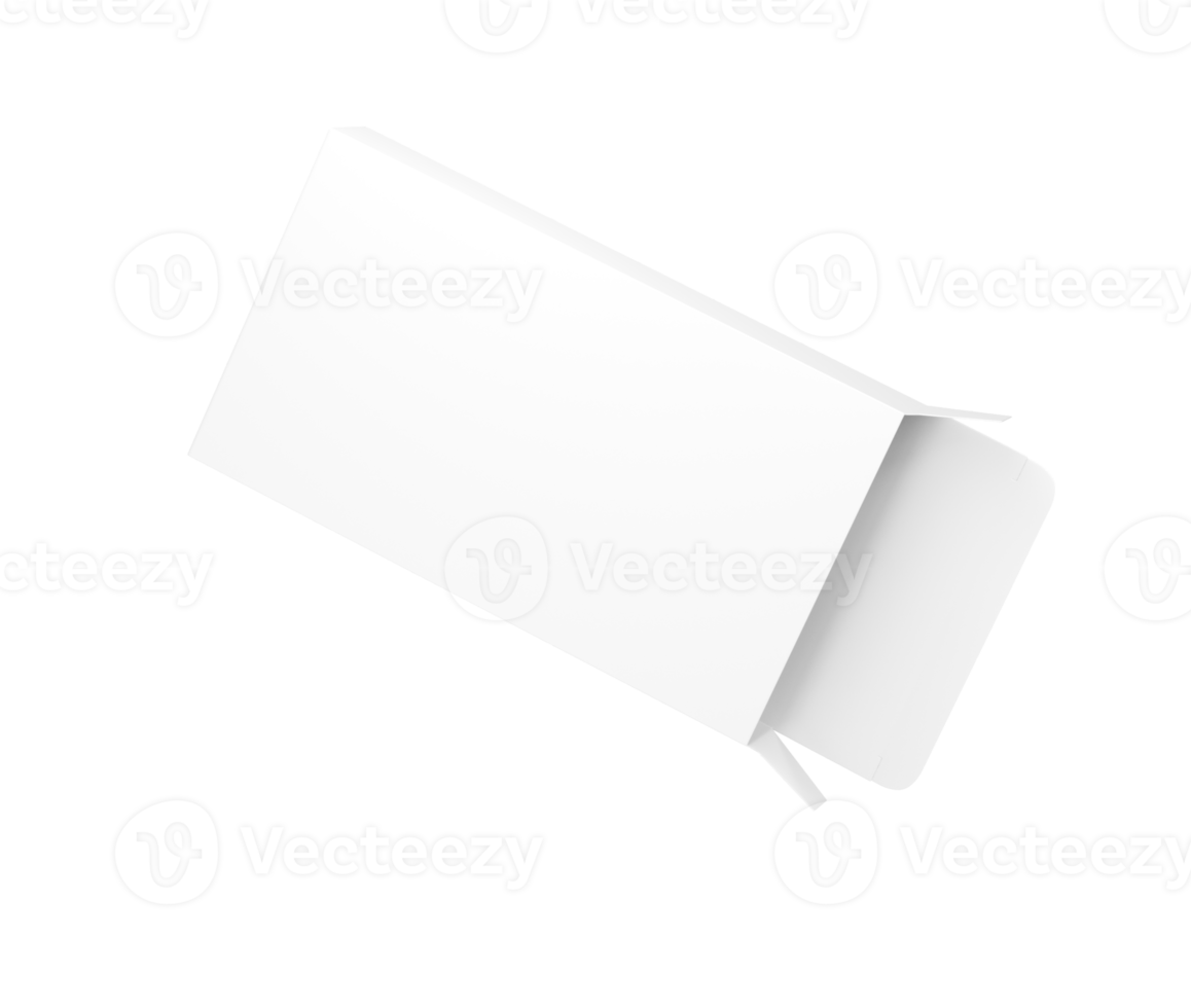 3d Empty White Open Rectangular Box Mockup For Pharmacy Packaging Concept Top View 3d Illustration png