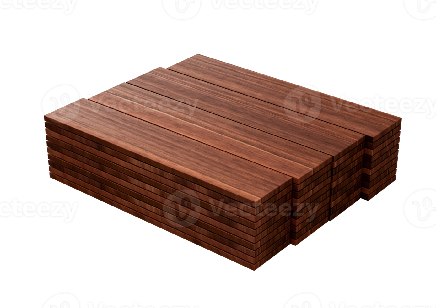 Stack Of High Quality Seamless Realistic Brown Wooden Planks 3D Illustration png