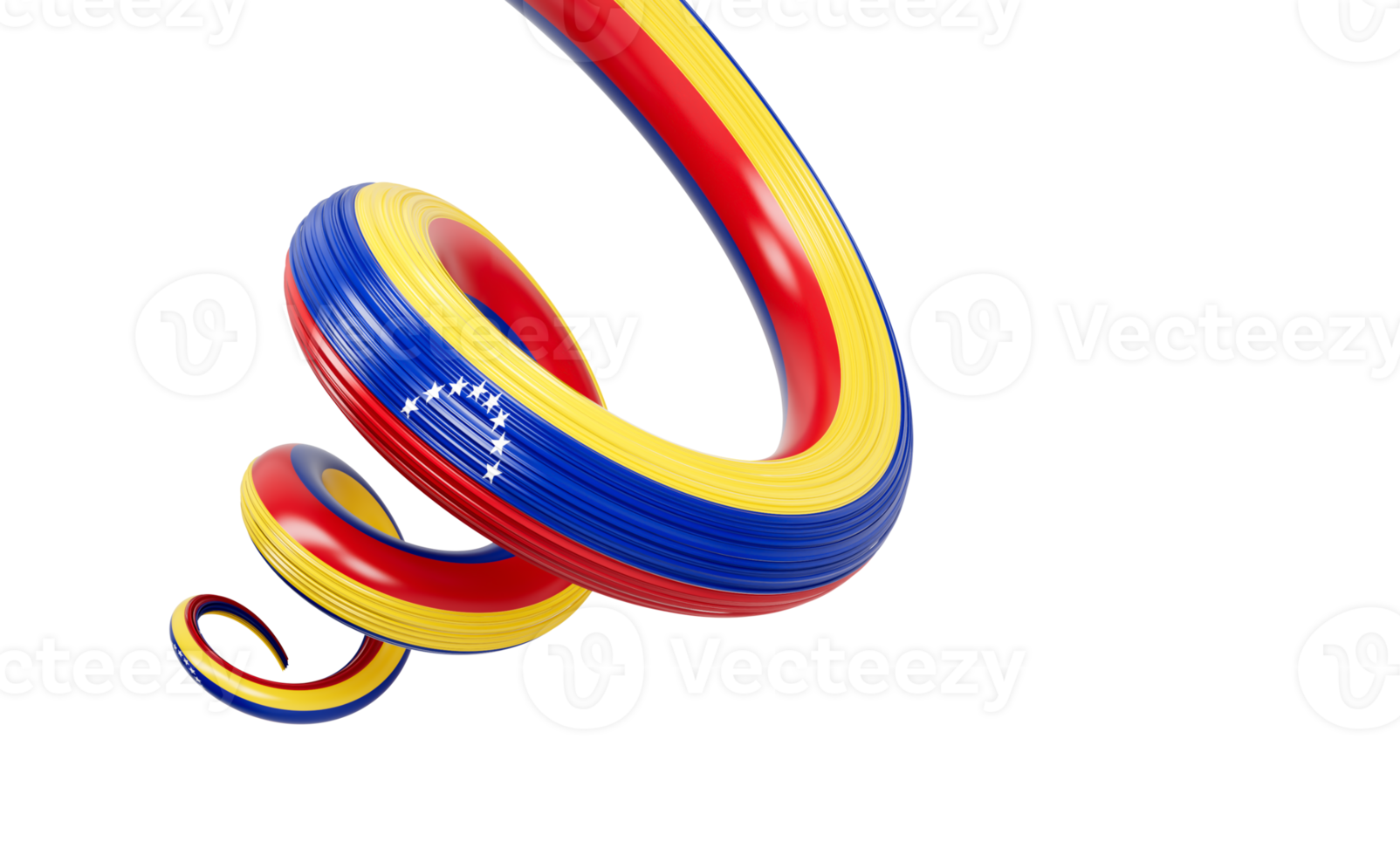 3d Flag Of Venezuela 3d Spiral Glossy Ribbon Flag 3d Illustration png