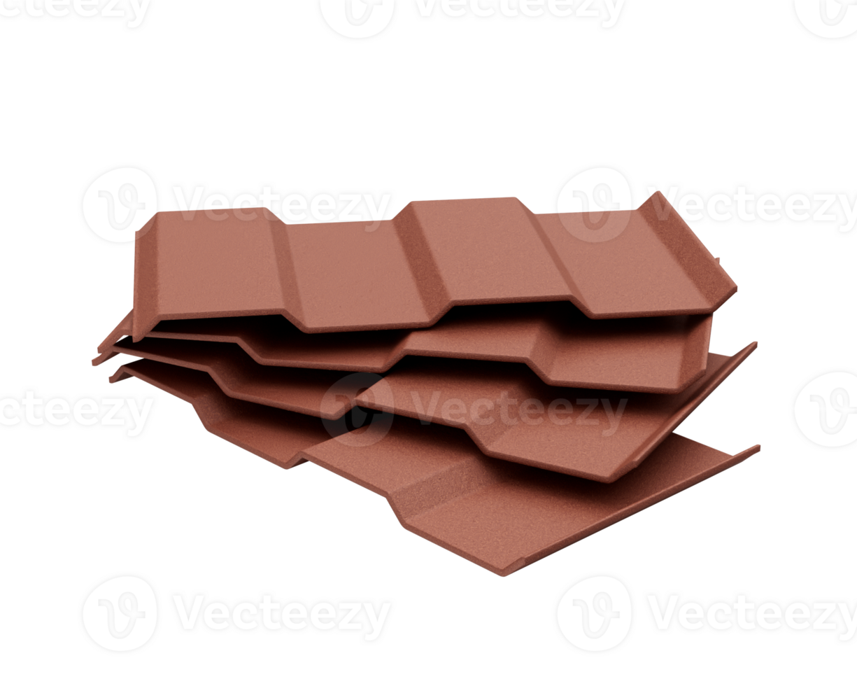 Stacks Of Brown Asbestos Cement Slates For Roof Sheets 3d Illustration png