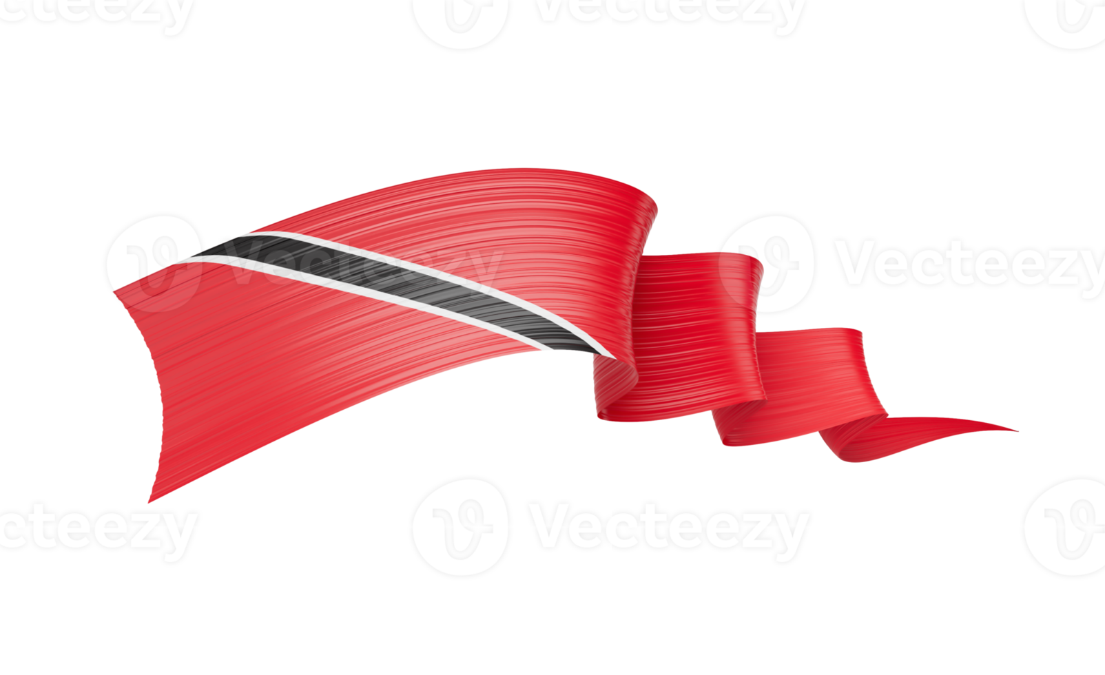3d Flag Of Trinidad And Tobago 3d Wavy Shiny Ribbon 3d Illustration png
