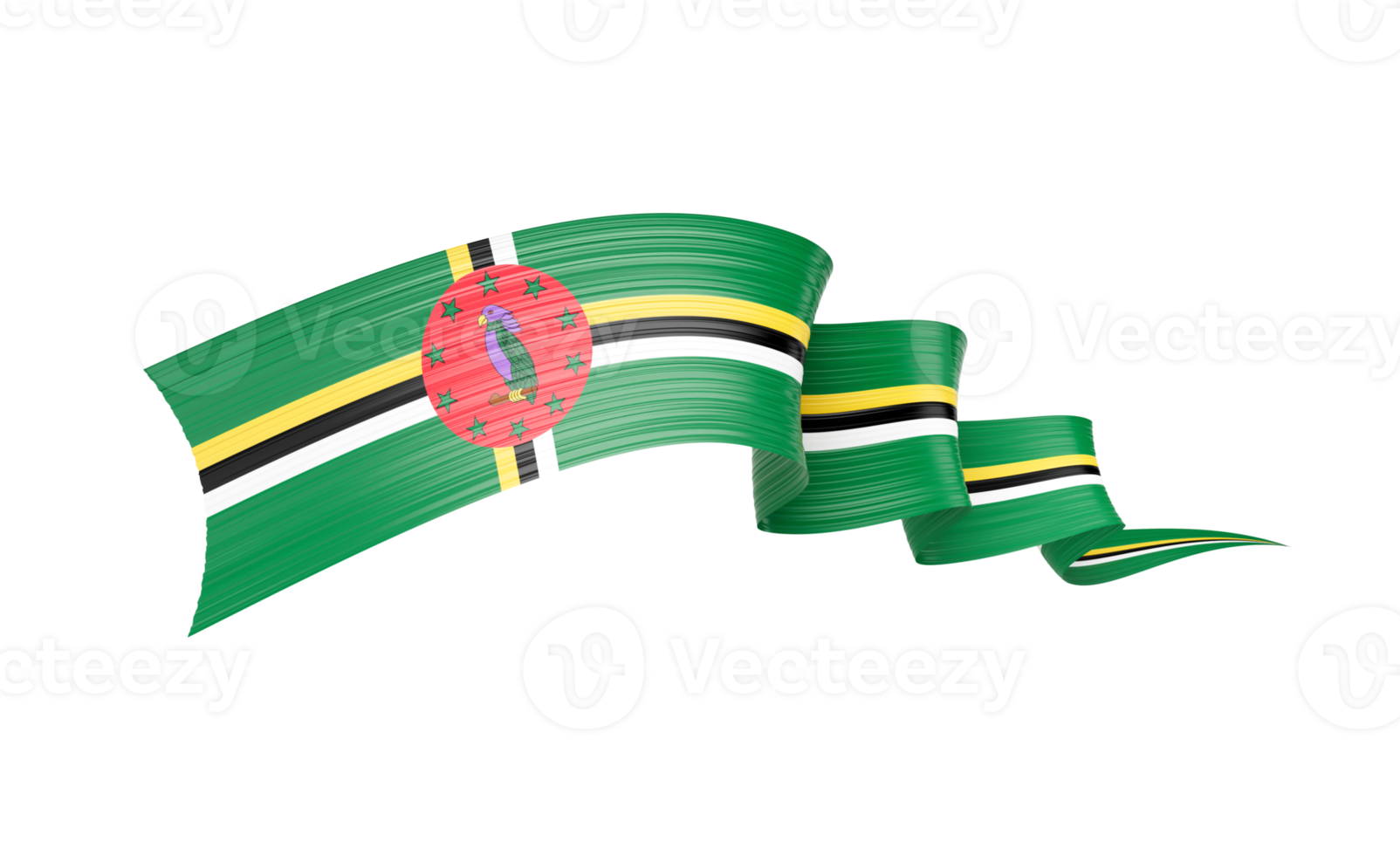 3d Flag Of Dominica 3d Shiny Waving Twisted Ribbon Flag 3d Illustration png