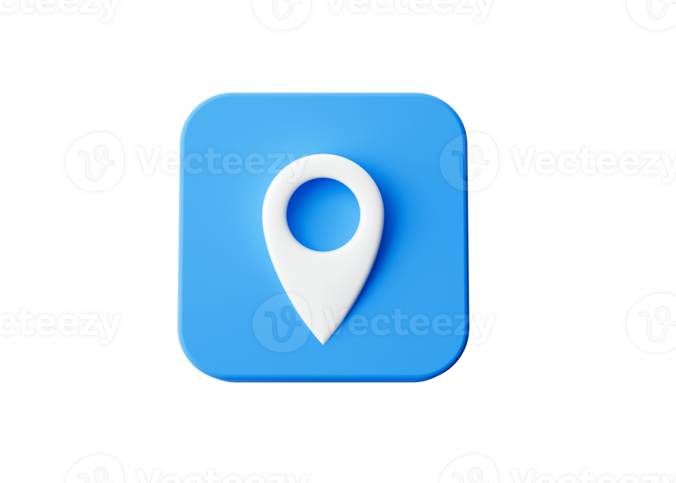 3d shiny blue light with square blue and white location 3d illustration png