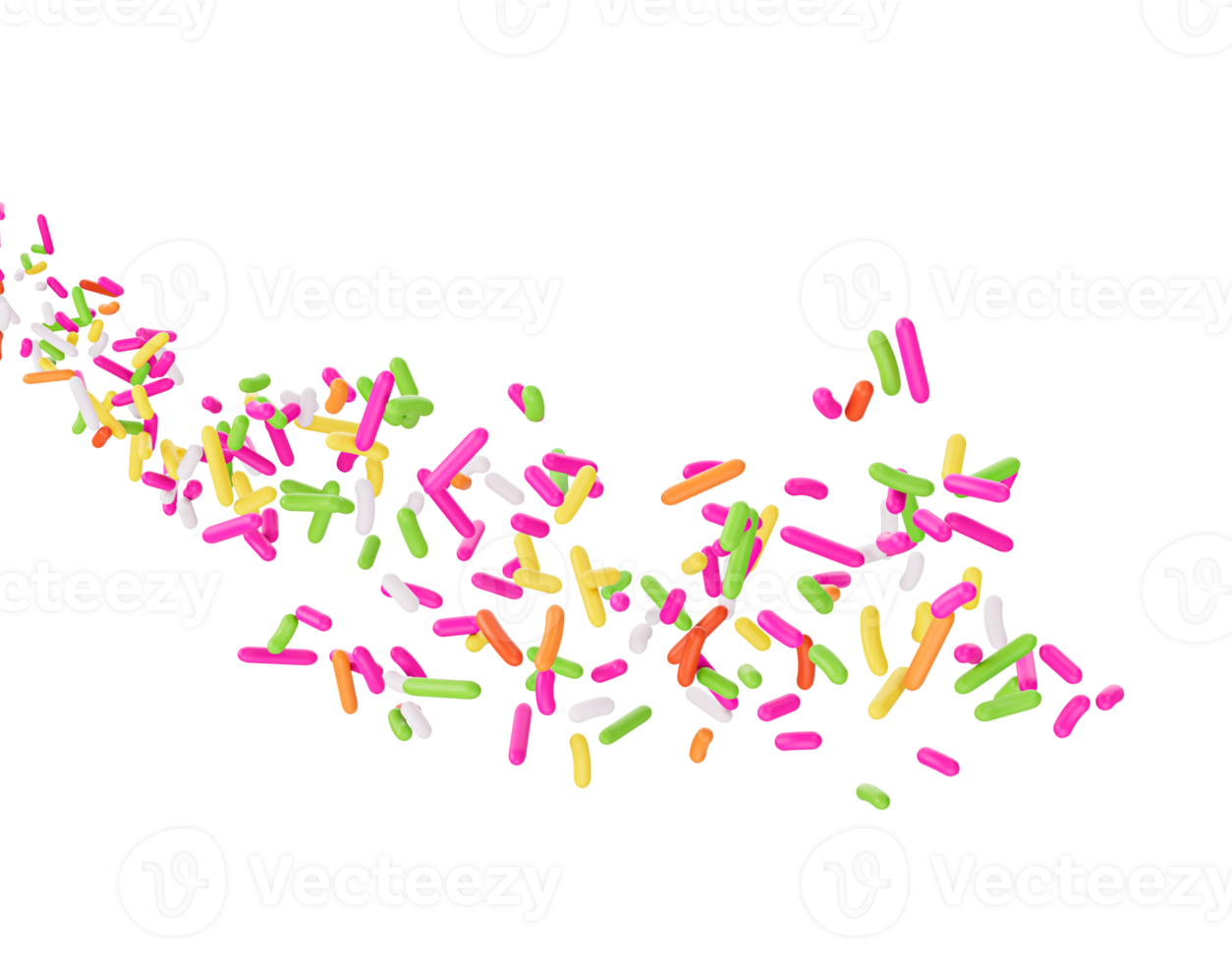Colorful Sprinkles Or Meises For Cakes Flowing Coming In The Air 3D Illustration png