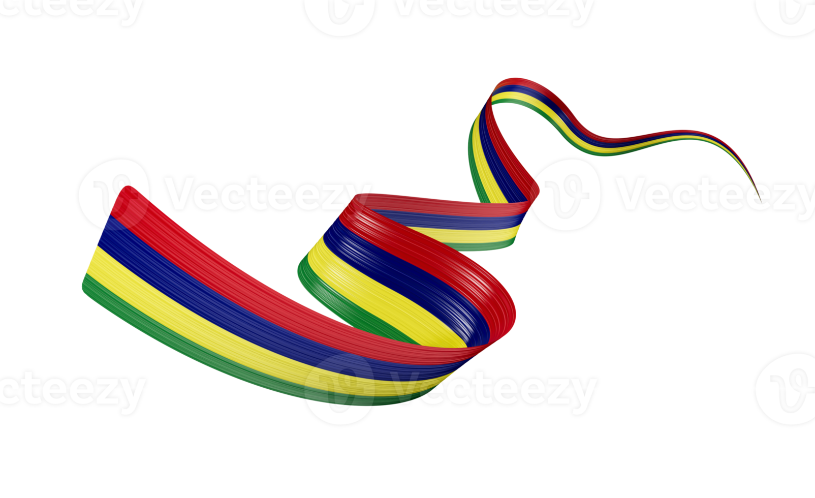 3d Flag Of Mauritius 3d Shiny Waving Mauritius Ribbon Flag 3d Illustration png