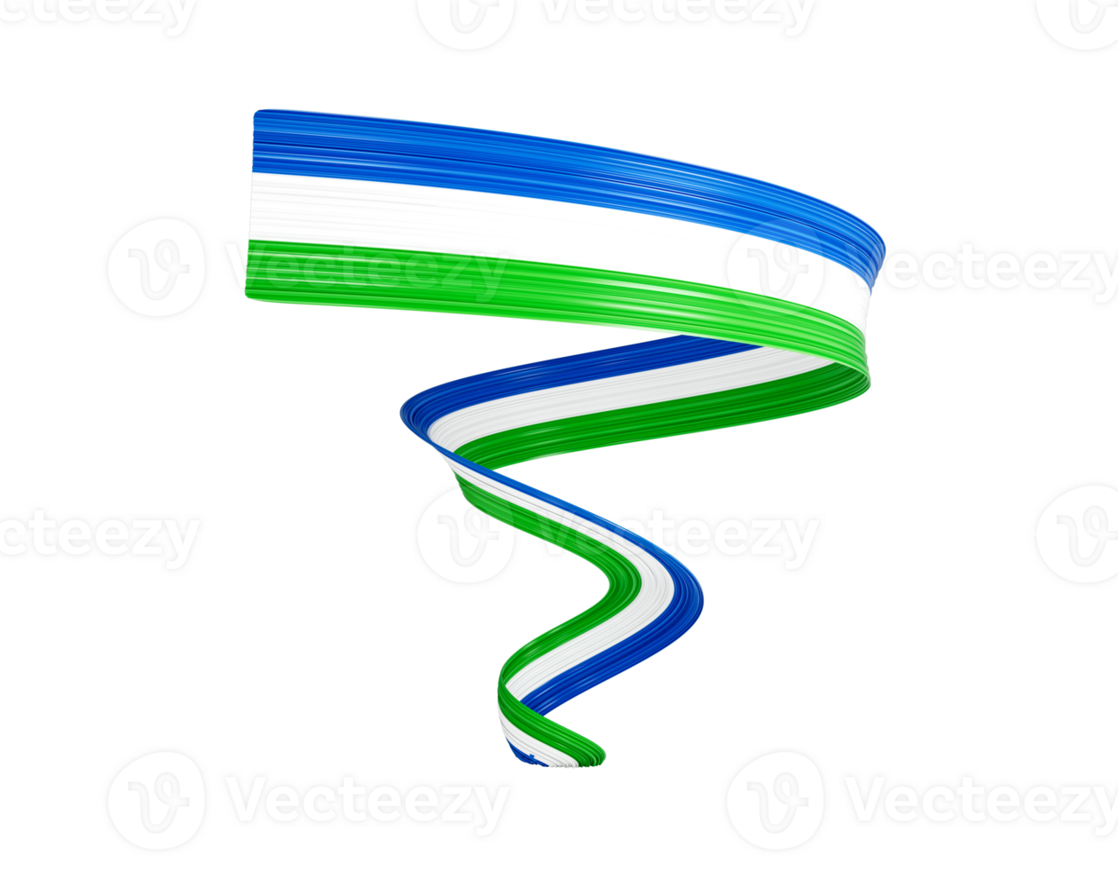 3d Flag Of Sierra Leone, 3d Shiny Waving Flag Ribbon, 3d illustration png