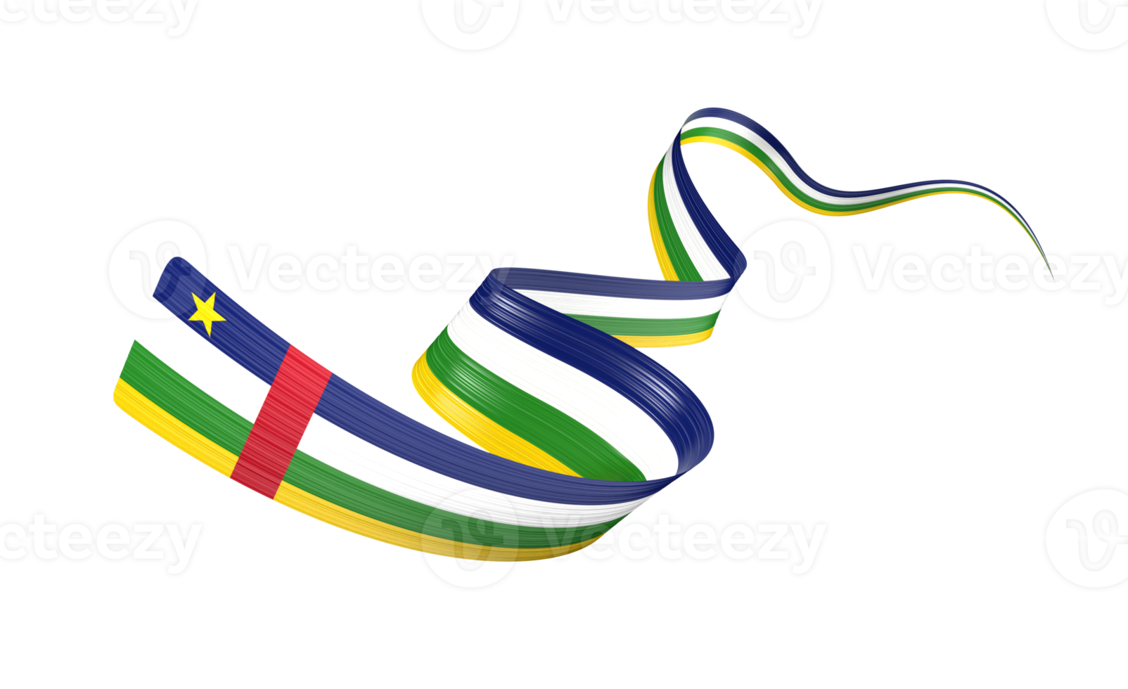 3d Flag Of Central African Republic 3d Wavy Shiny Ribbon Flag 3d Illustration png