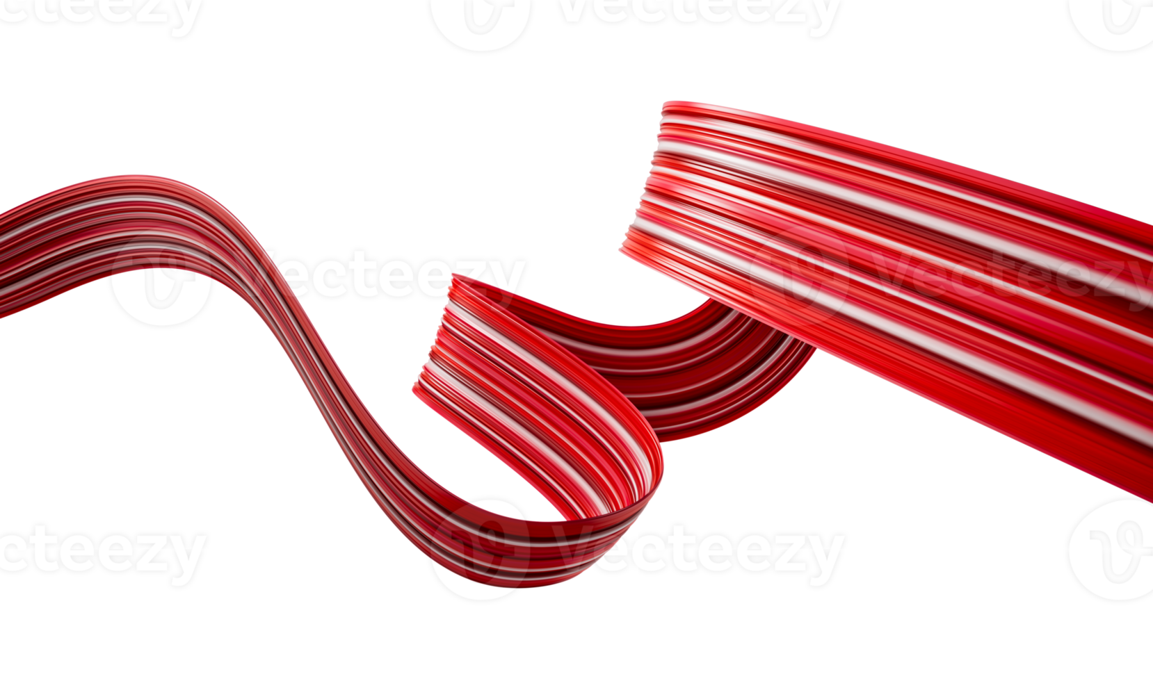 Stripes, abstract effect, paint colorful curl, artistic spiral. red ribbon. 3d illustration png