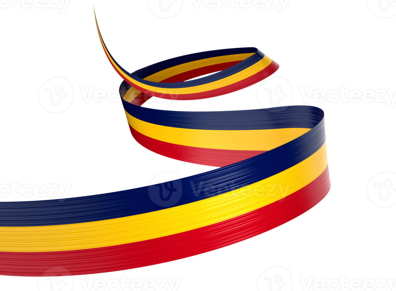 3d Flag Of Chad 3d Shiny Waving Chad Ribbon Flag 3d Illustration png