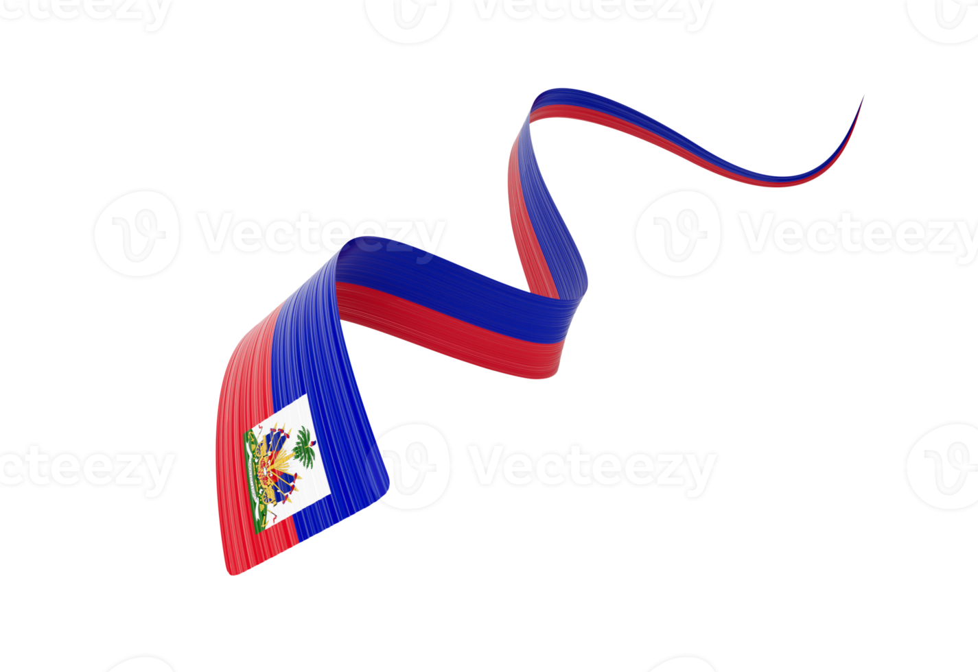 3d Flag Of Haiti 3d Shiny Waving Haiti Ribbon Flag 3d Illustration png