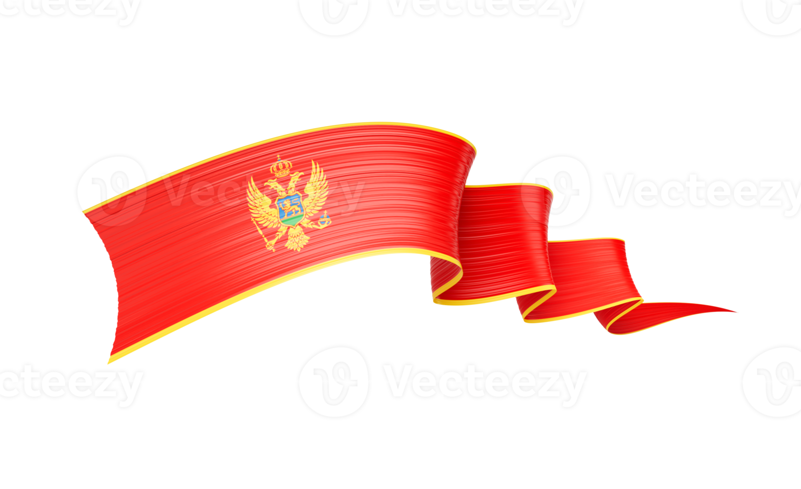 3d Flag Of Montenegro 3d Shiny Waving Montenegro Ribbon Flag 3d Illustration png