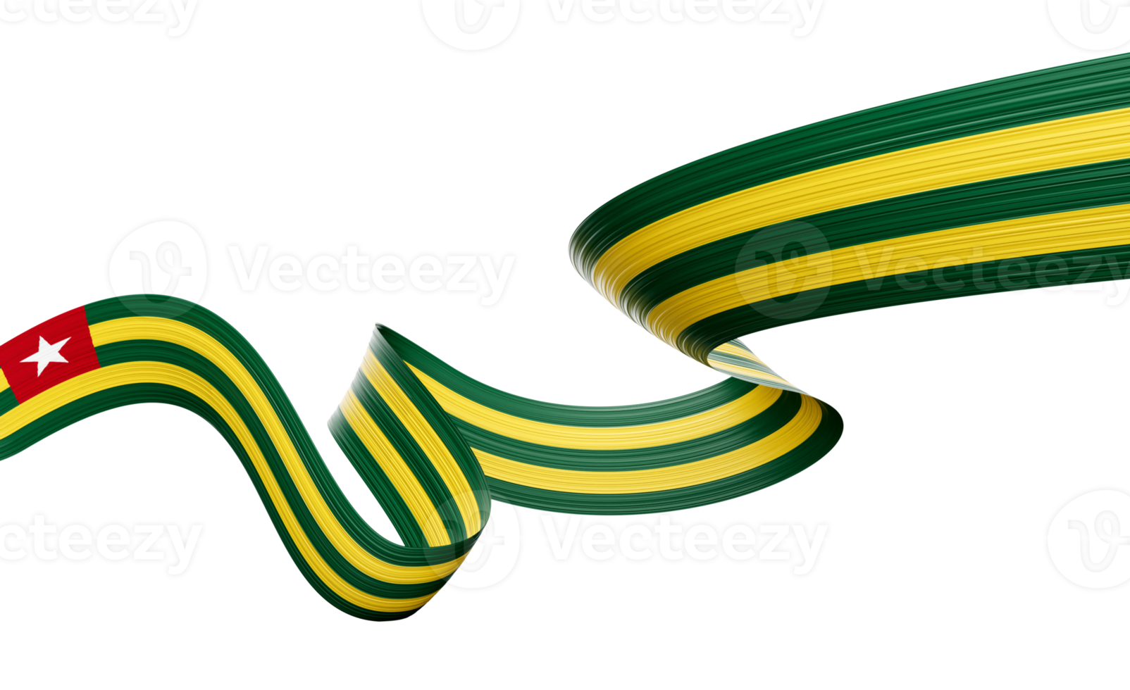 3d Flag Of Togo 3d Shiny Waving Togo Ribbon Flag 3d Illustration png
