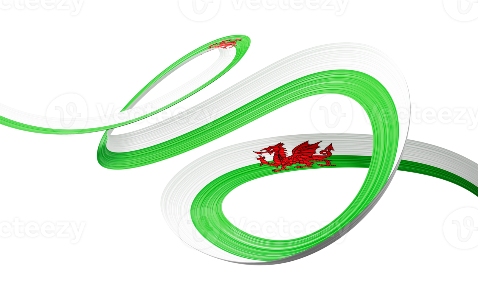 3d Flag Of Wales 3d Shiny Waving Wales Ribbon Flag 3d Illustration png