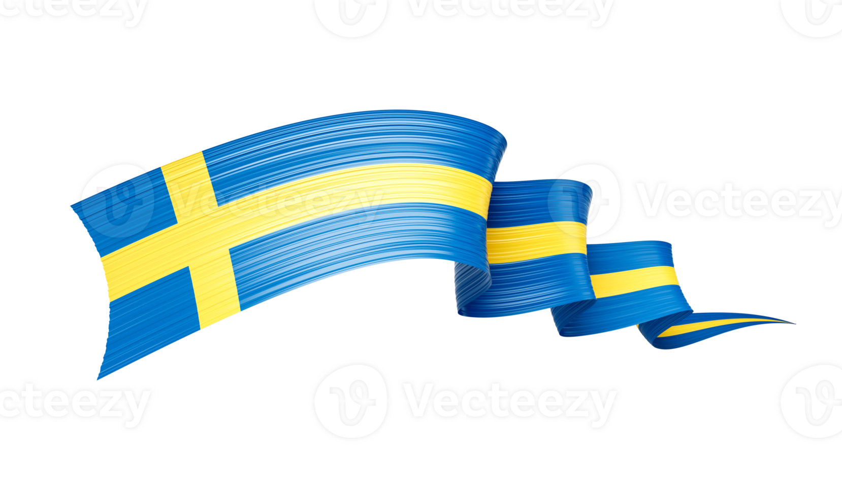3d Flag Of Sweden 3d Waving Ribbon Flag, 3d illustration png