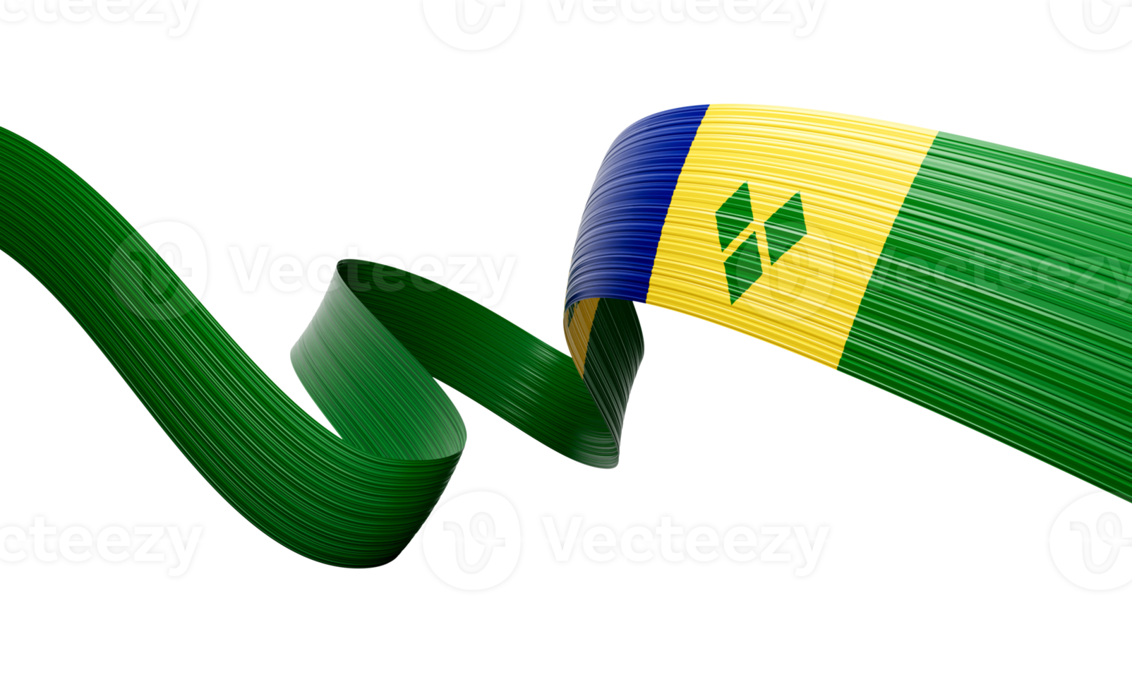 3d Flag Of Saint Vincent and the Grenadines 3d Shiny Waving Flag 3d Illustration png