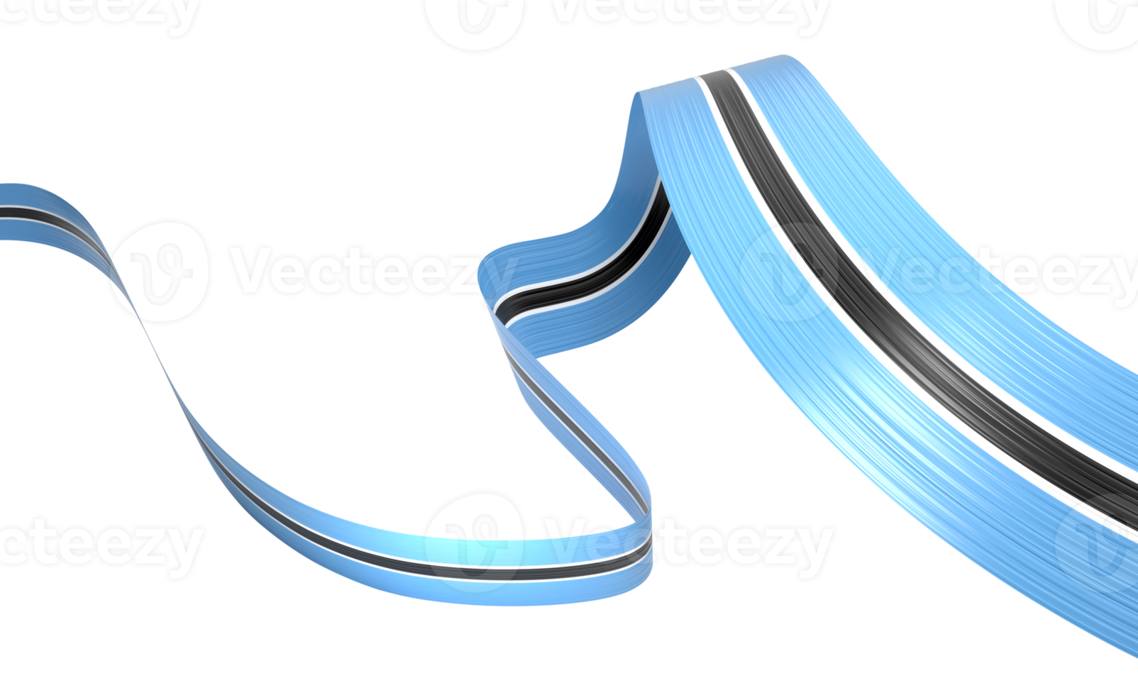 3d Flag Of Botswana 3d Shiny Waving Botswana Ribbon Flag 3d Illustration png